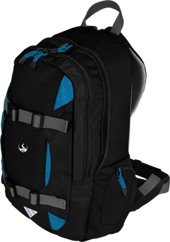 Zaino da città/scuola con spazio per skateboard e tasca per laptop - Trip - cielo blu