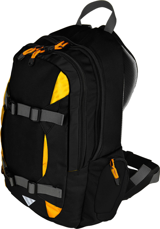 Zaino da città/scuola con spazio per skateboard e tasca per laptop - Trip - giallo