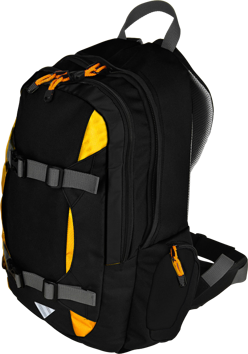 Zaino da città/scuola con spazio per skateboard e tasca per laptop - Trip - giallo